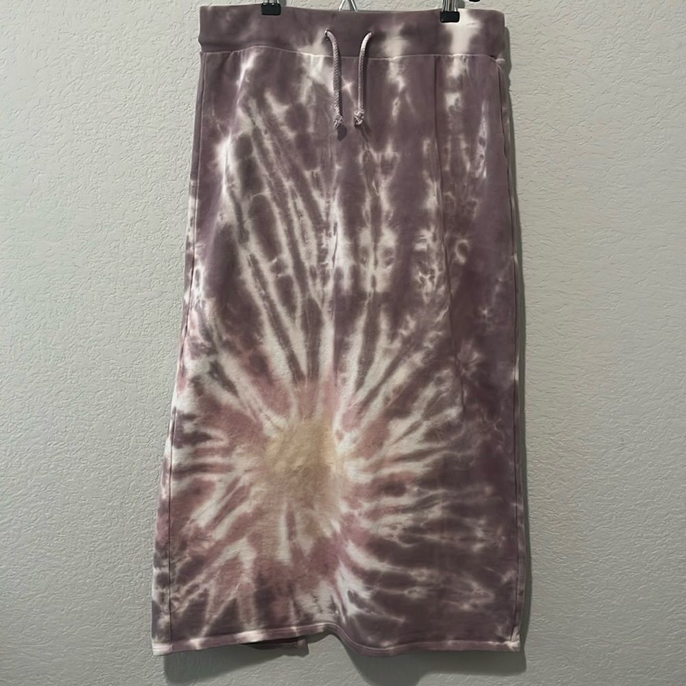 En Saison Purple Tie-Dye Midi Skirt